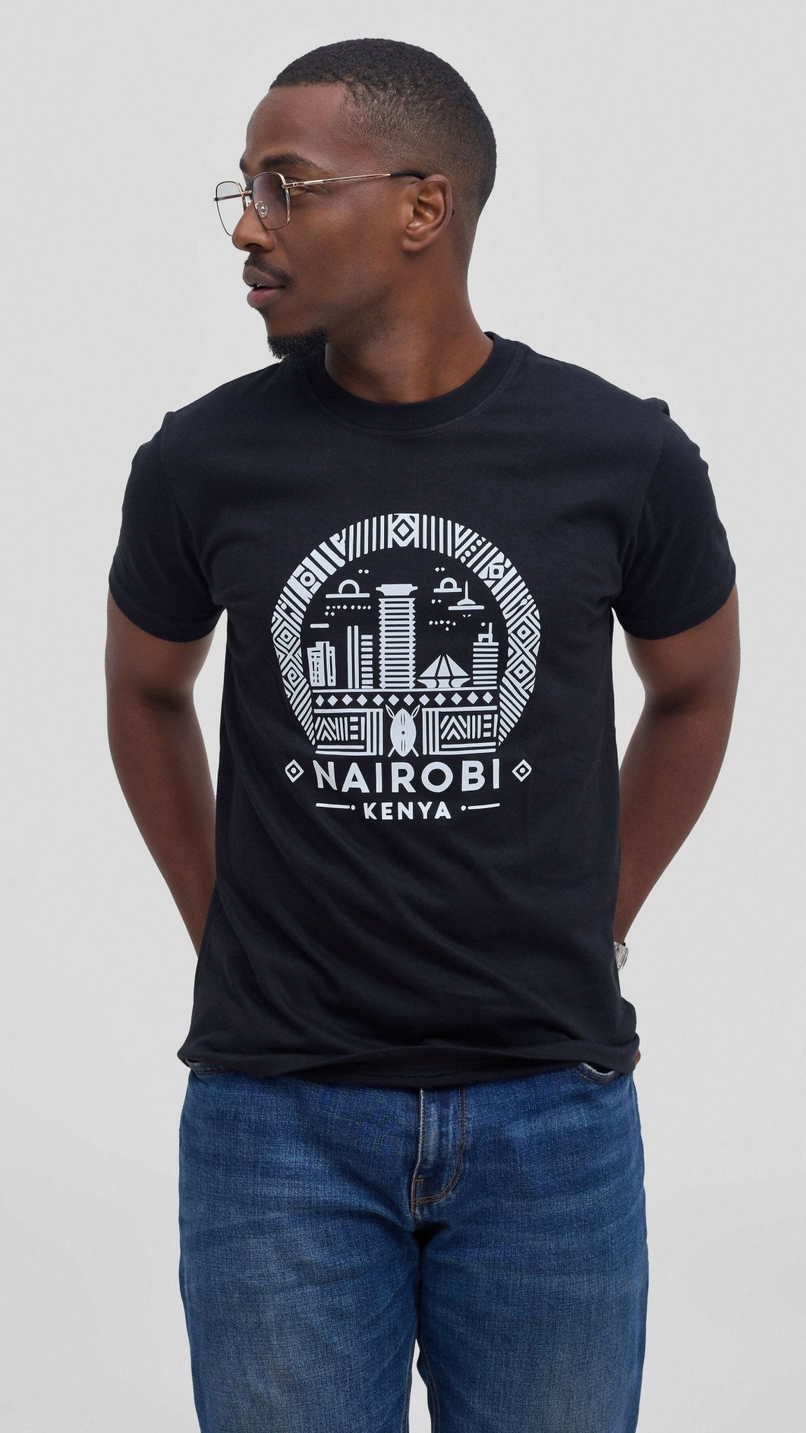 Kitu Kali Graphic With Nairobi II Shirt - Black - Shopzetu
