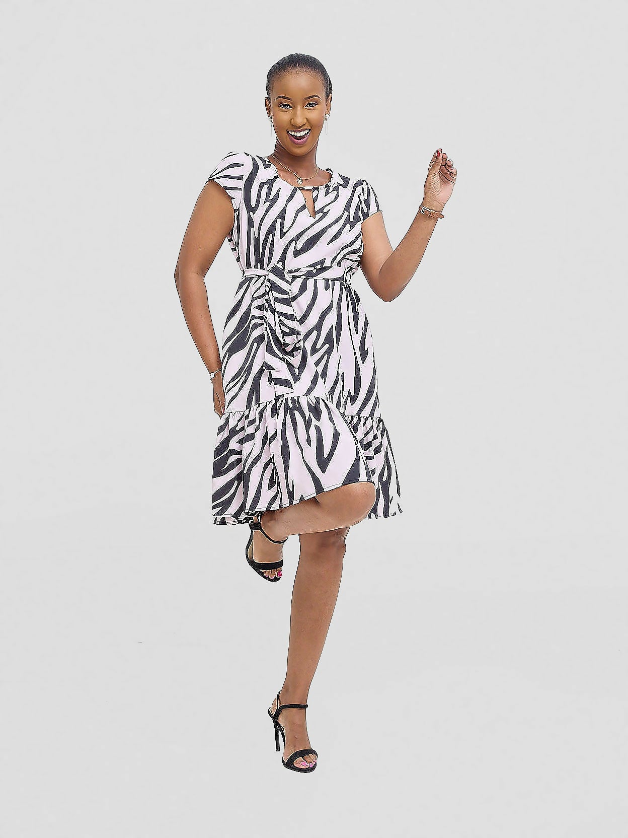 Salok Havilah Roco Shift Dress - Pink Print - Shopzetu