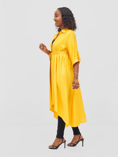 Vivo Ava 3/4 Sleeve Kimono - Yellow - Shopzetu