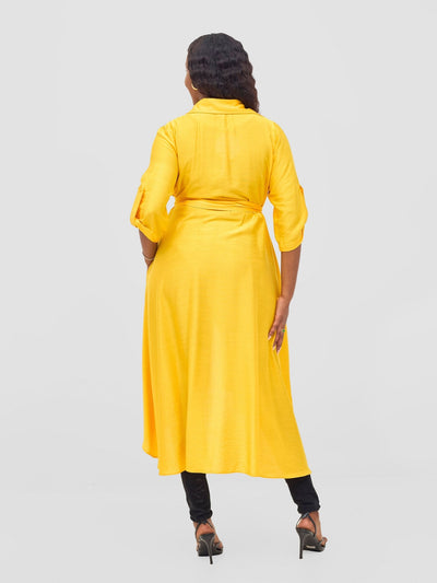 Vivo Ava 3/4 Sleeve Kimono - Yellow - Shopzetu