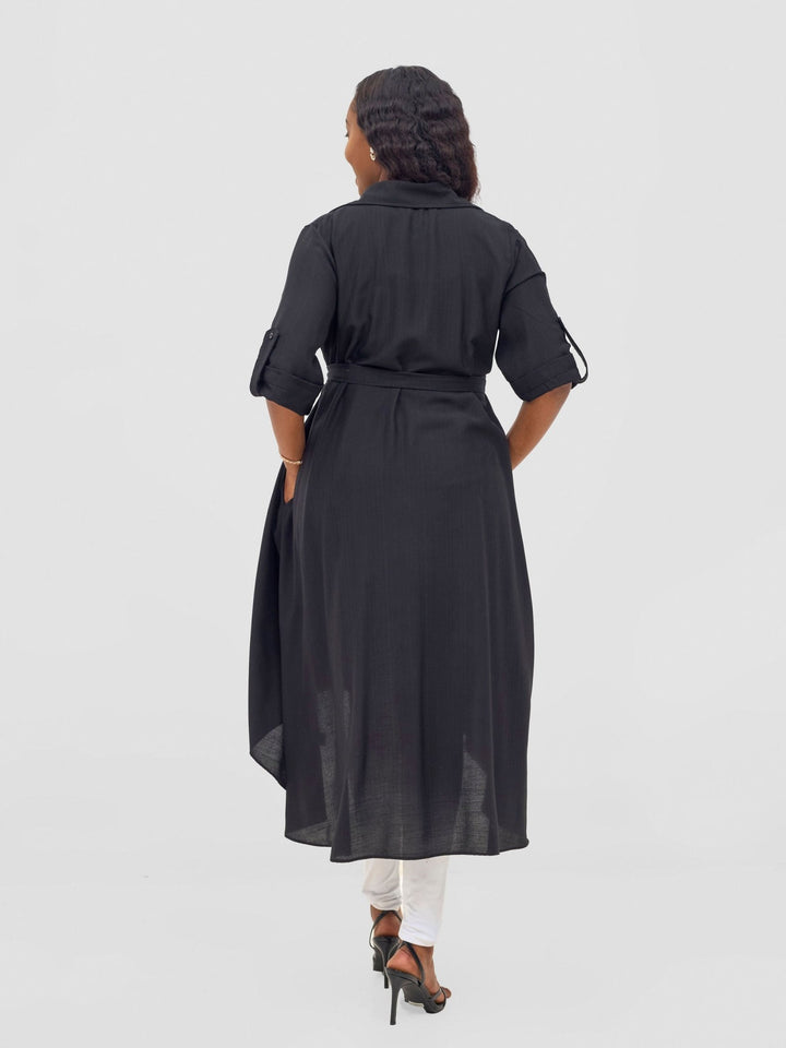 Vivo Ava 3/4 Sleeve Kimono - Black - Shopzetu