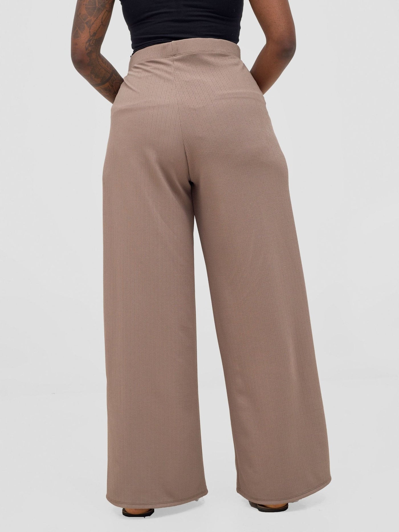 Vivo Wide Leg Pants - Taupe - Shopzetu