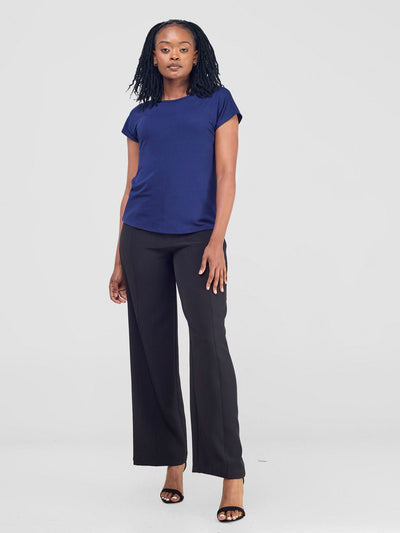 Vivo Basic Drop Shoulder Top - Navy Blue