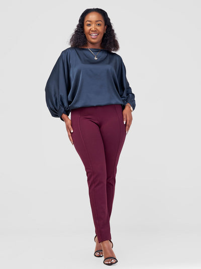 Vivo Sawari Crossed Cuff Batwing Top - Dark Teal - Shopzetu