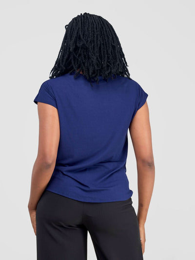Vivo Basic Drop Shoulder Top - Navy Blue