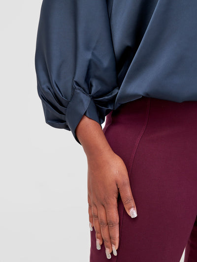 Vivo Sawari Crossed Cuff Batwing Top - Dark Teal - Shopzetu