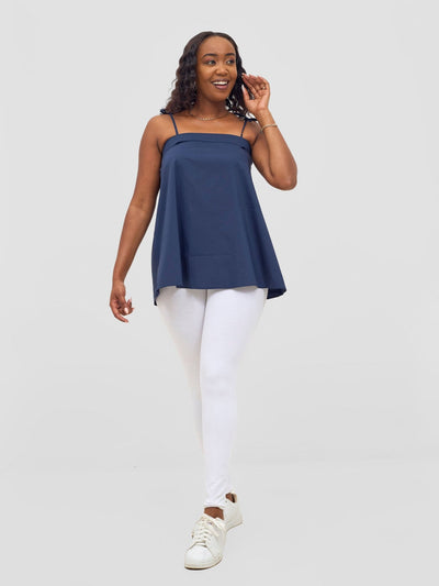 Safari Sizani Strappy Tent Top - Navy Blue - Shopzetu