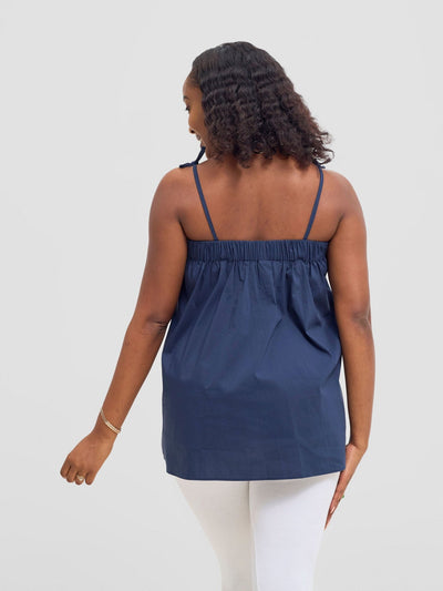 Safari Sizani Strappy Tent Top - Navy Blue - Shopzetu