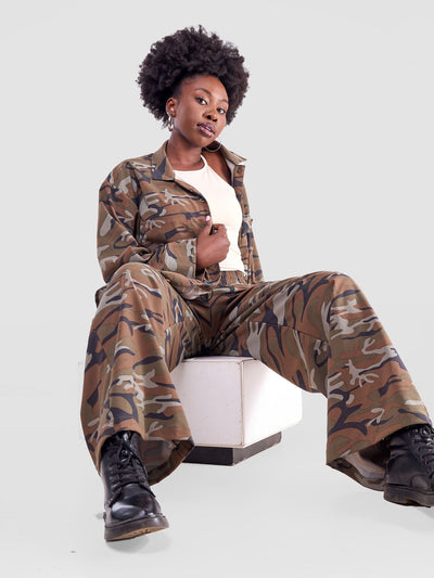 Zoya Yuni Oversized Shirt - Brown - Shopzetu