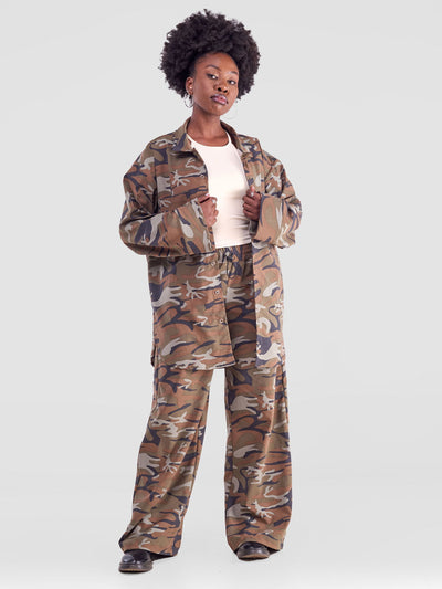 Zoya Yuni Oversized Shirt - Brown - Shopzetu