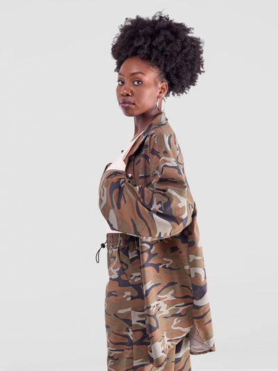 Zoya Yuni Oversized Shirt - Brown - Shopzetu