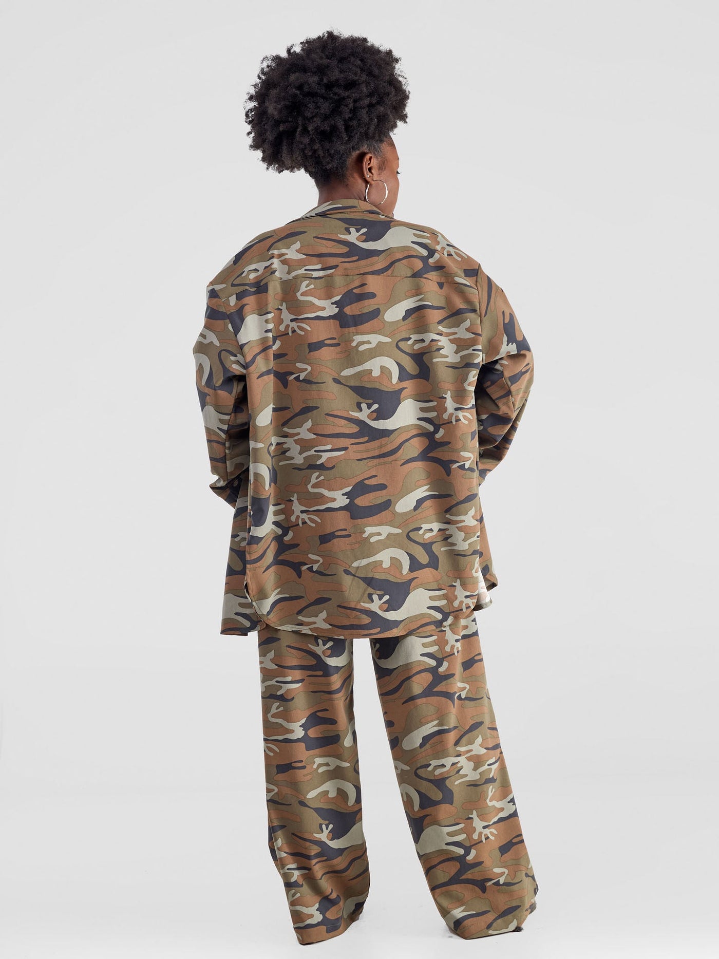 Zoya Yuni Oversized Shirt - Brown - Shopzetu