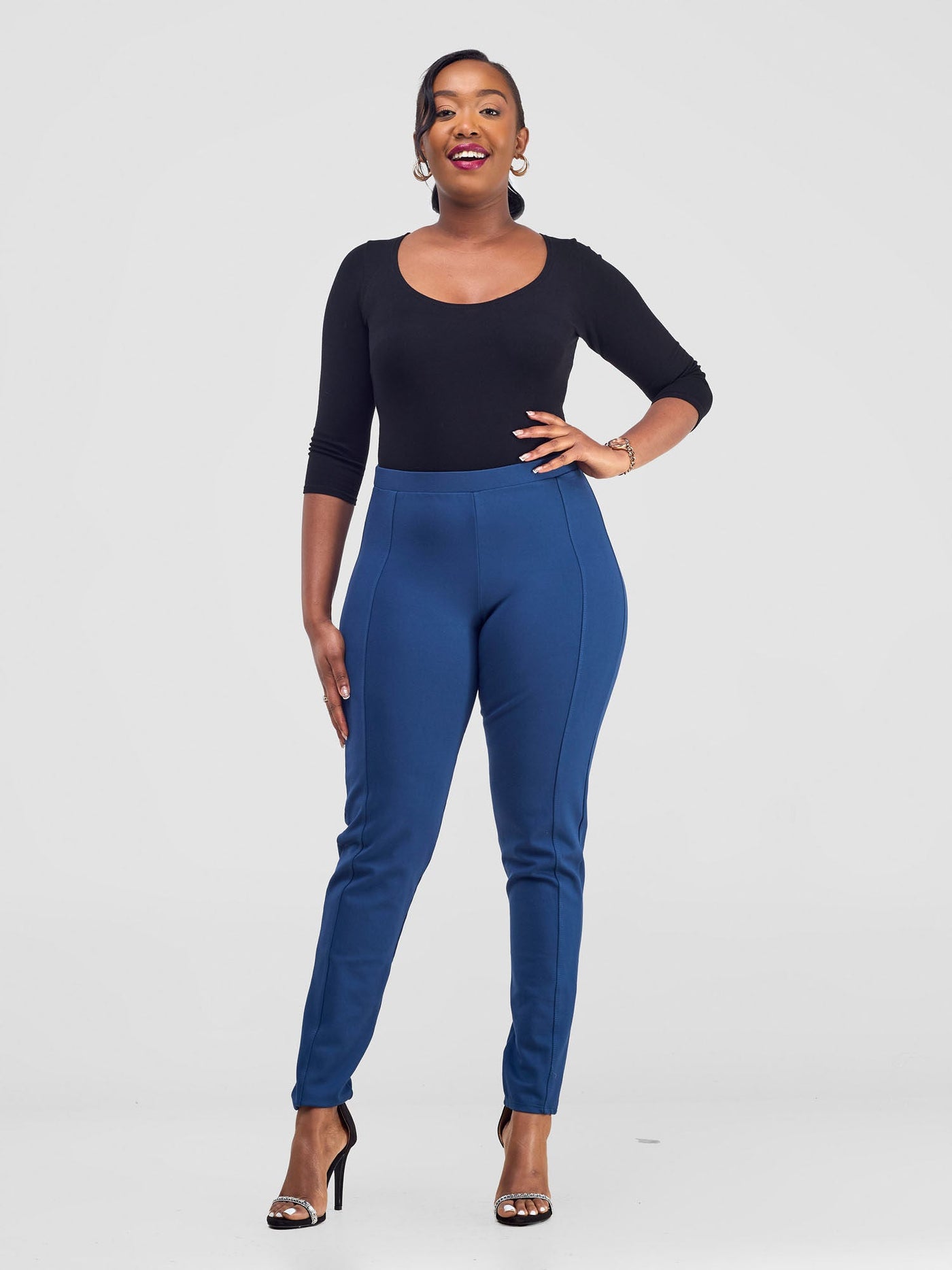 Vivo Basic Panelled Leisure Pants - Dark Teal - Shopzetu