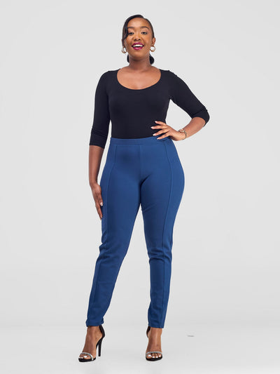 Vivo Basic Panelled Leisure Pants - Dark Teal - Shopzetu
