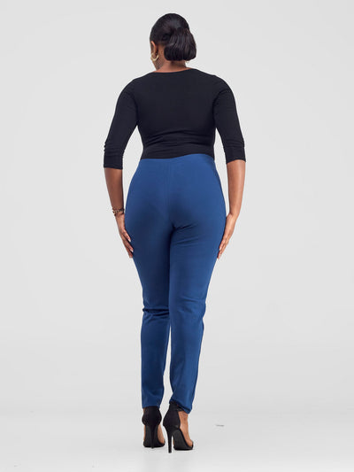 Vivo Basic Panelled Leisure Pants - Dark Teal - Shopzetu