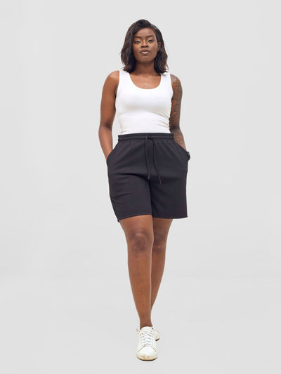 Vivo Chela Drawstring Shorts - Black - Shopzetu