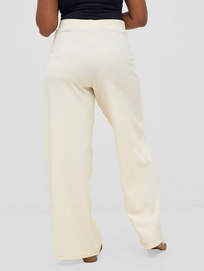 Vivo Wide Leg Pants - Off White - Shopzetu