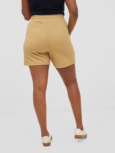 Vivo Chela Drawstring Shorts - Light Taupe - Shopzetu