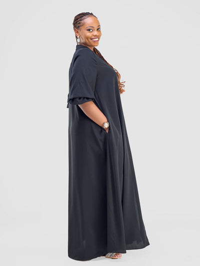 Vivo Hadiya Flounce Sleeve Maxi - Black