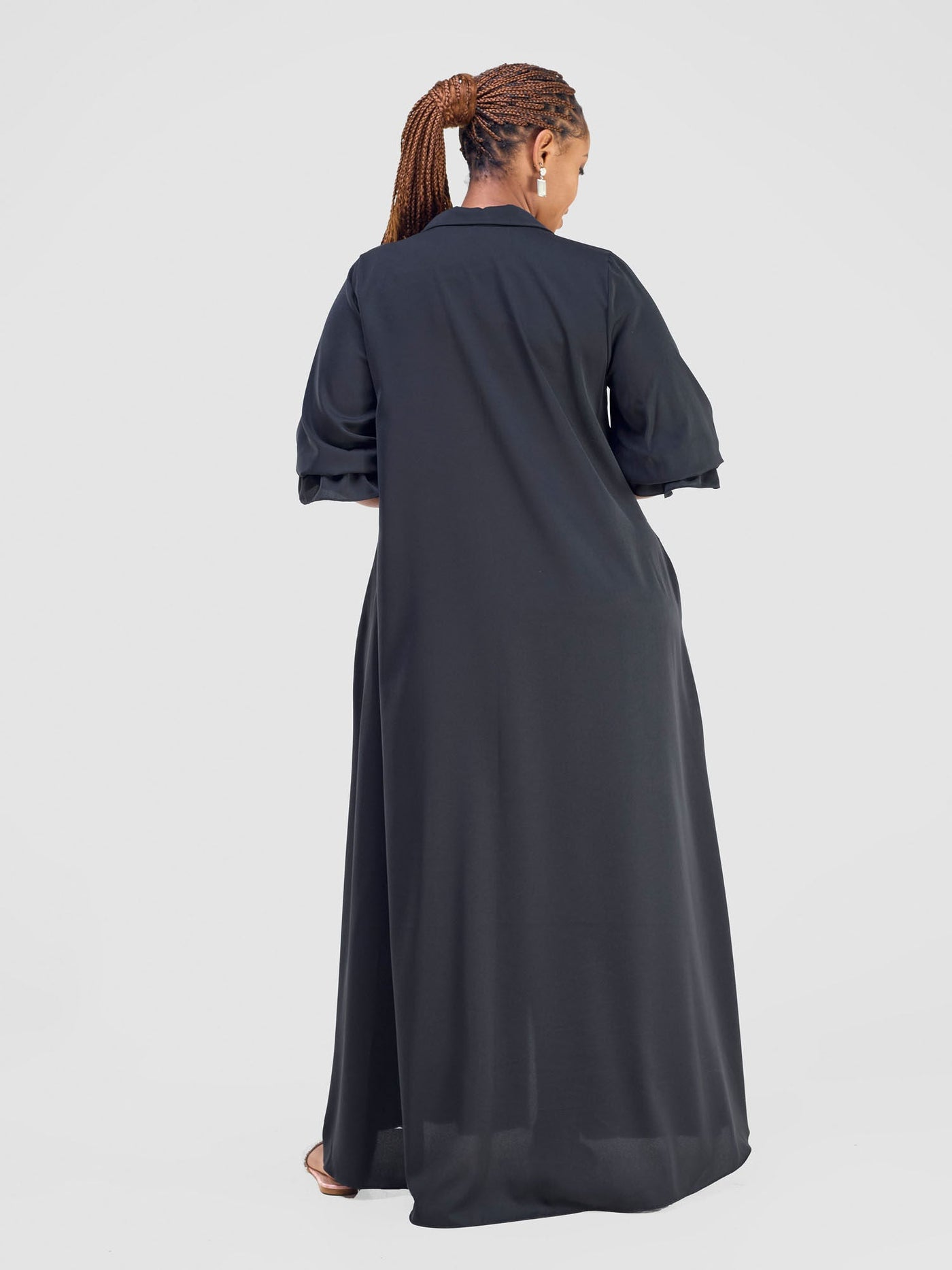 Vivo Hadiya Flounce Sleeve Maxi - Black