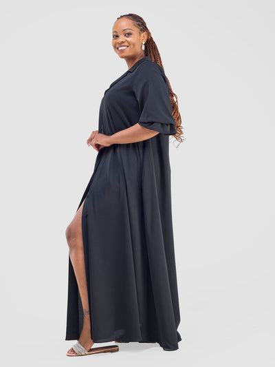 Vivo Hadiya Flounce Sleeve Maxi - Black