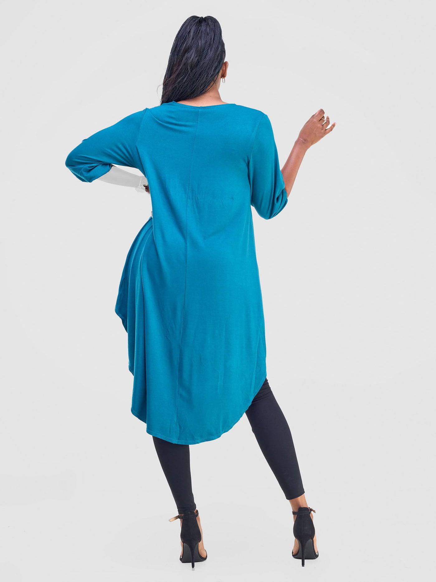 Vivo Basic Nalia High Low Jersey Top - Teal