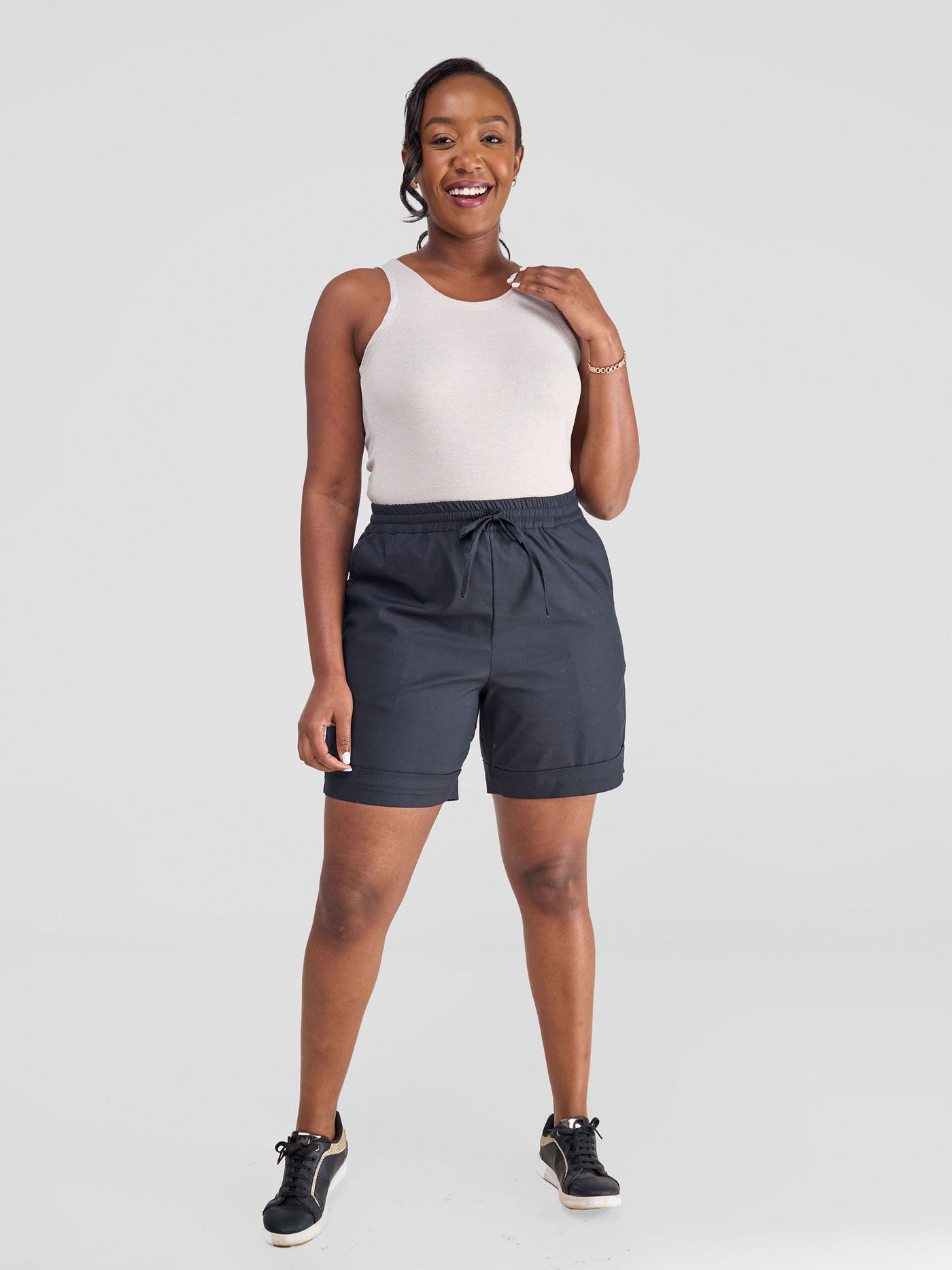 Safari by Vivo Bush Drawstring Shorts - Black