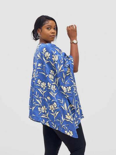 Vivo Ayana Wide Top - Blue / Off - White Hua Print - Shopzetu