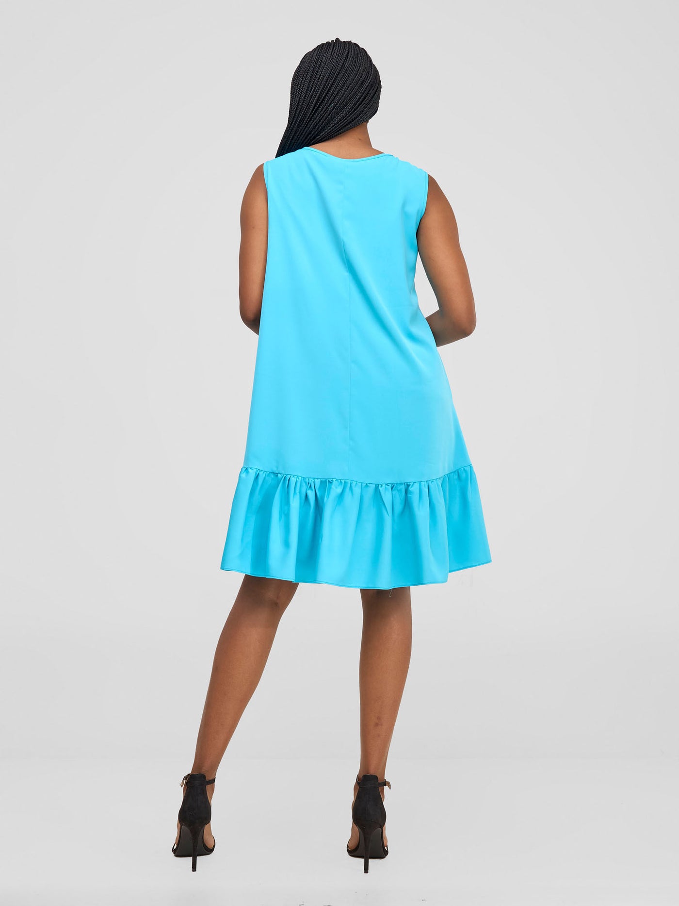 Vivo Dalia Sleeveless Gathered Tent Dress - Light Blue
