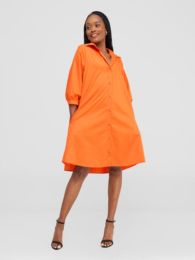 Vivo Reba Tent Shirt Dress - Orange