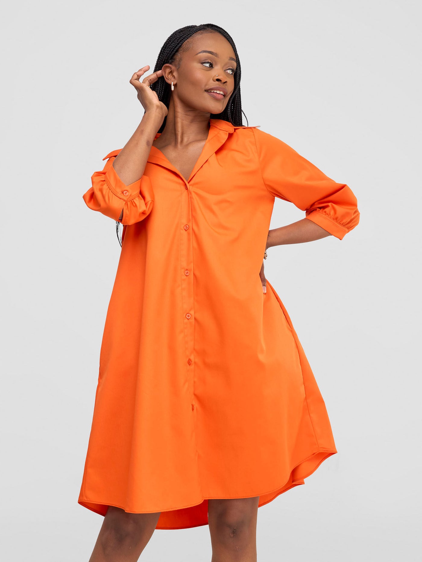 Vivo Reba Tent Shirt Dress - Orange