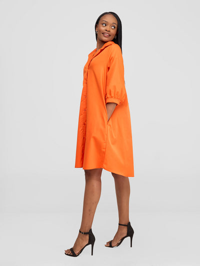 Vivo Reba Tent Shirt Dress - Orange