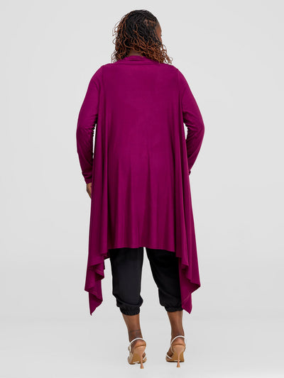 Vivo Basic Long Sleeve Cascade Waterfall - Burgundy