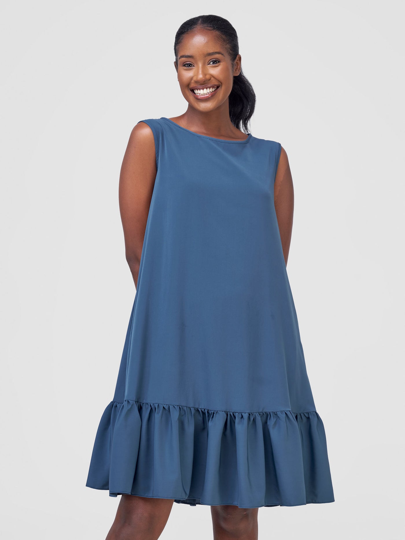 Vivo Dalia Sleeveless Gathered Tent Dress - Provincal Blue