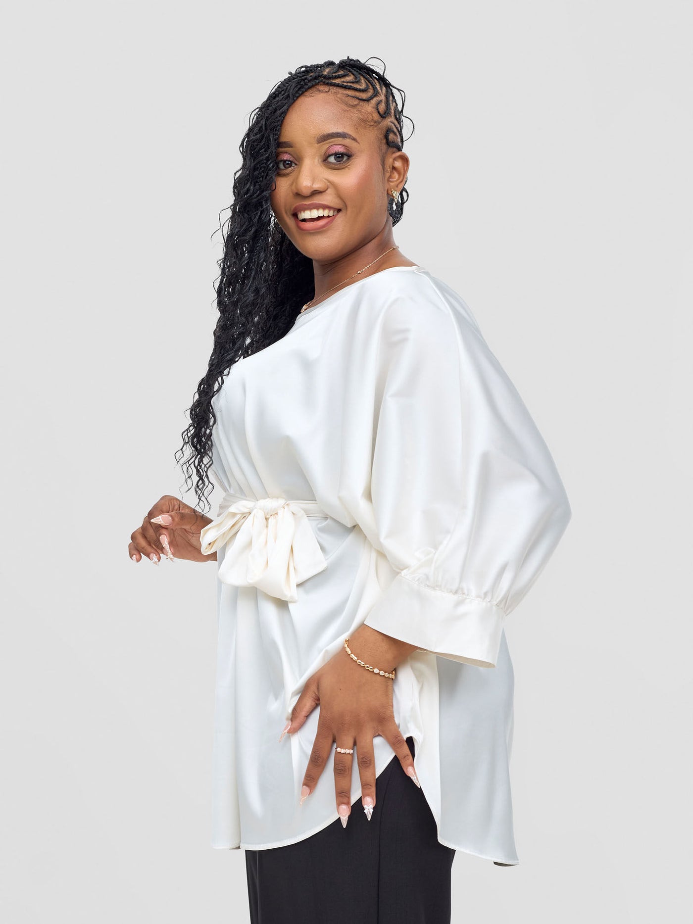 Vivo Fara Dolman Cuff Top - White