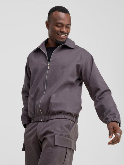 Safari by Vivo Men's Bomber Jacket - Dark Grey
