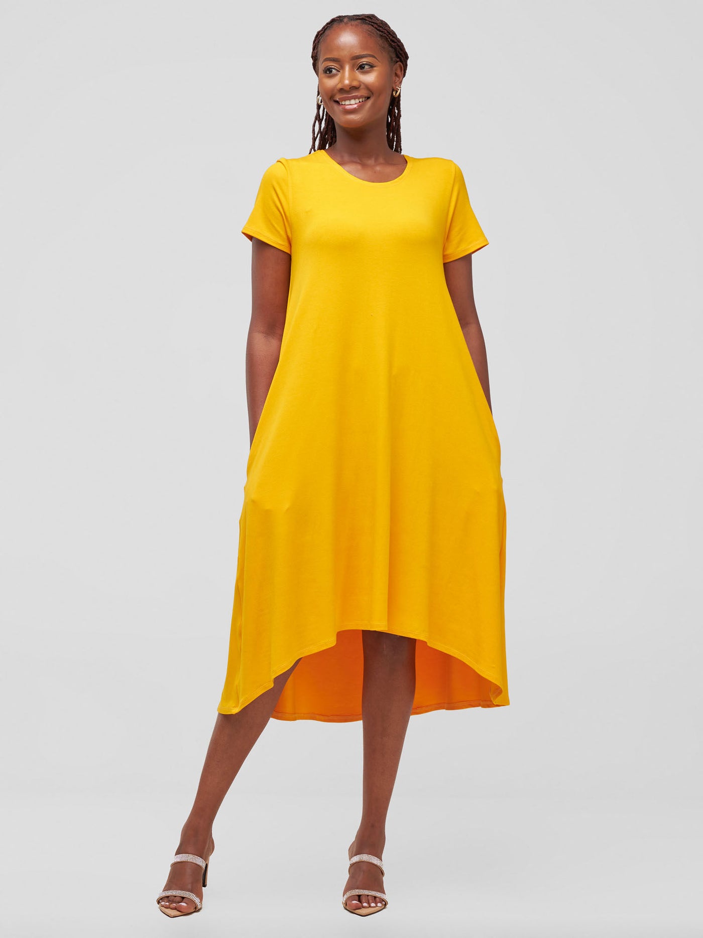 Vivo Safiya Back Pleat Dress - Safron