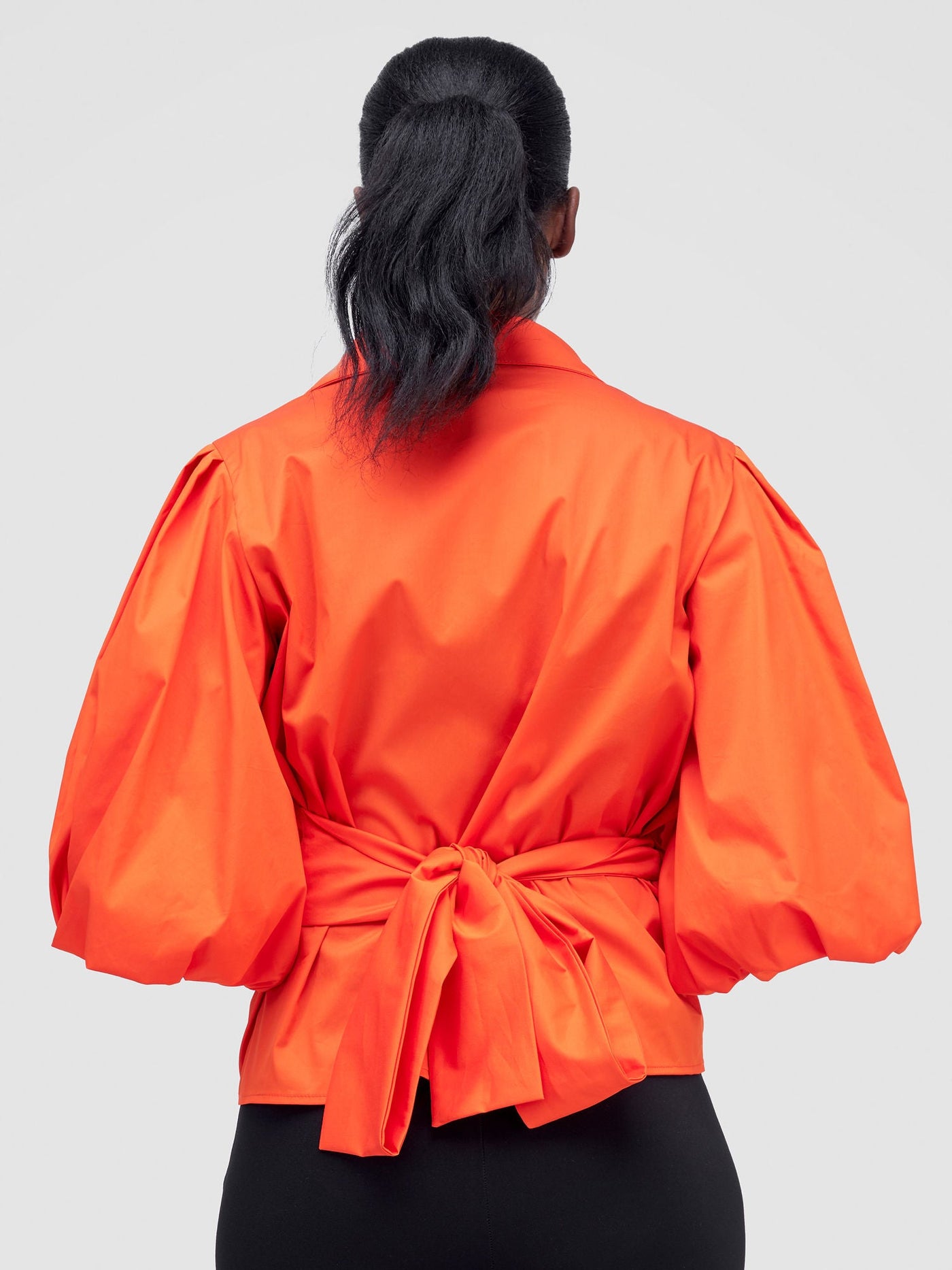 Safari by Vivo Mali 3/4 Bishop Sleeve  Tie Top - Orange