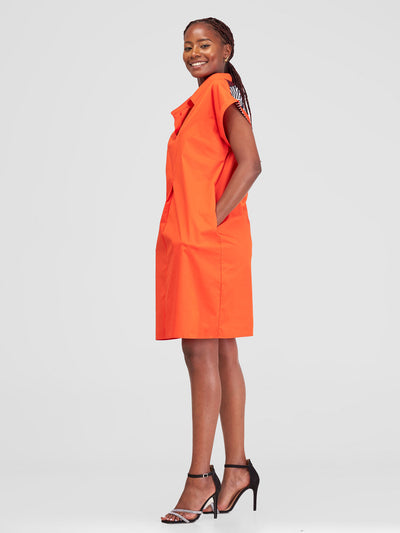Safari by Vivo Lira Drop Shoulder Dress - Orange