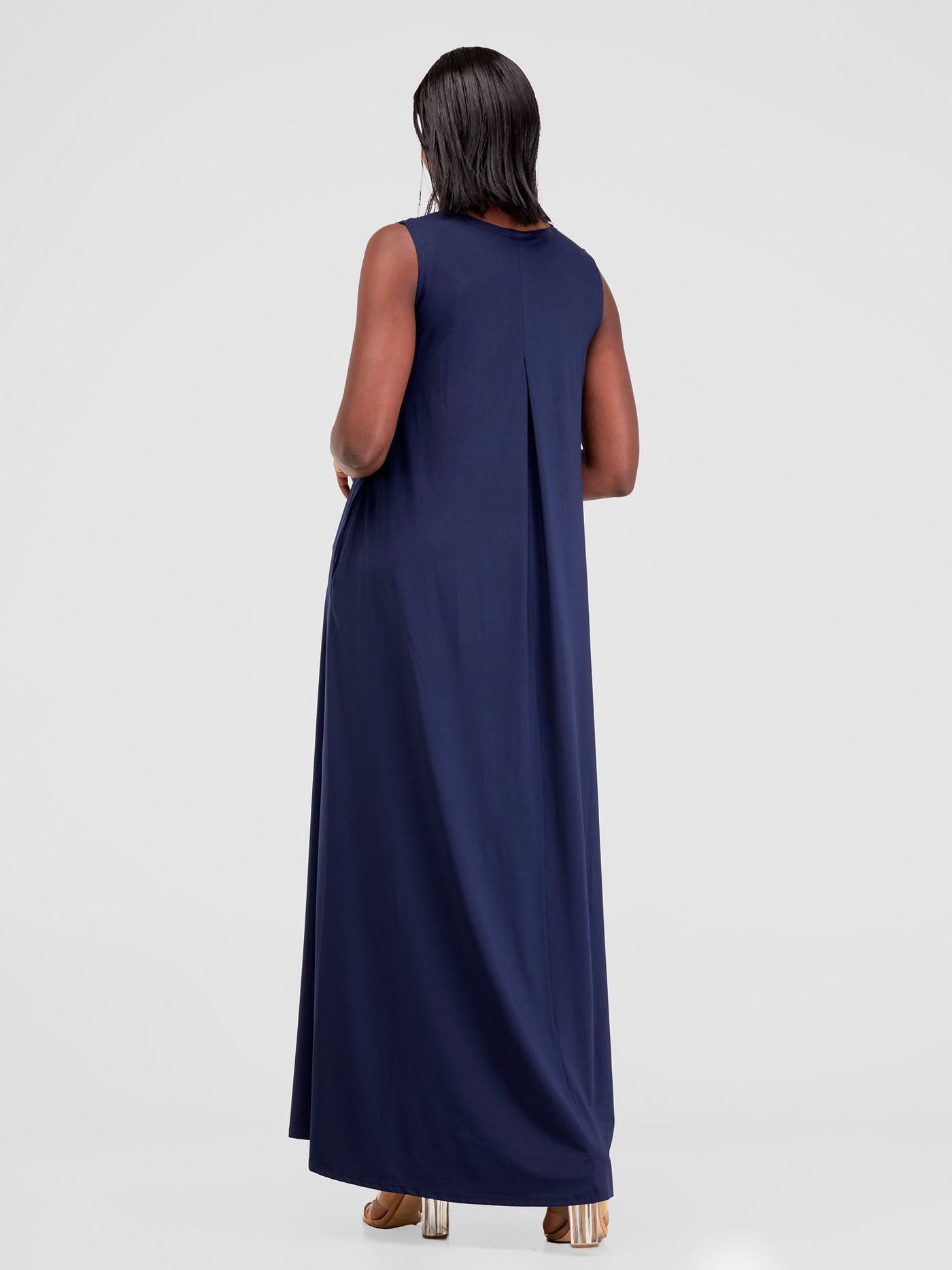 Vivo Lumi Back Pleat Maxi Dress - Navy