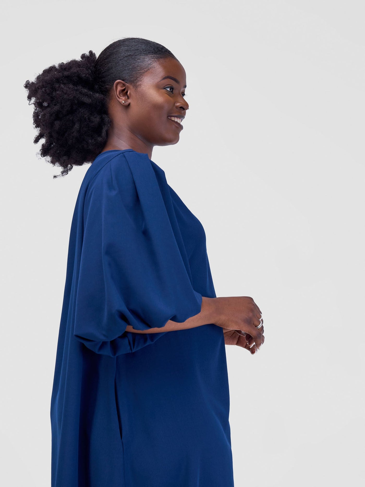 Vivo Esna Puff Sleeve Tent Dress - Navy