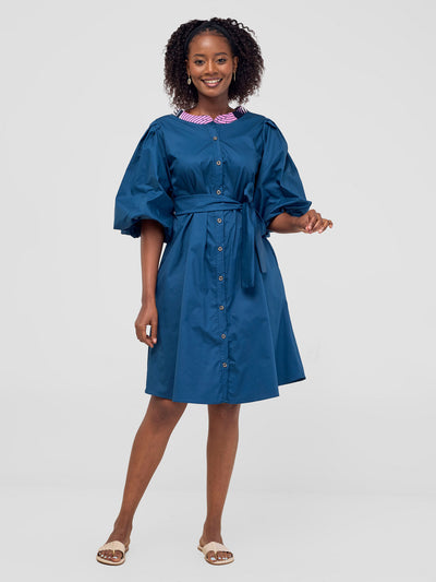 Safari by Vivo Mali Bishop Sleeve Tent Dress - Teal