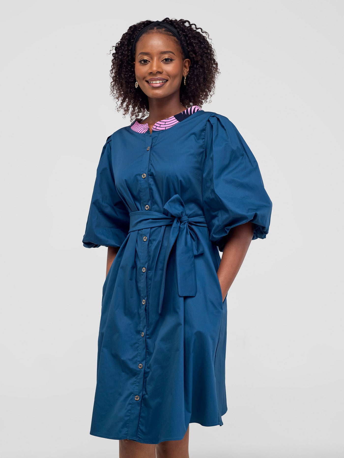 Safari by Vivo Mali Bishop Sleeve Tent Dress - Teal