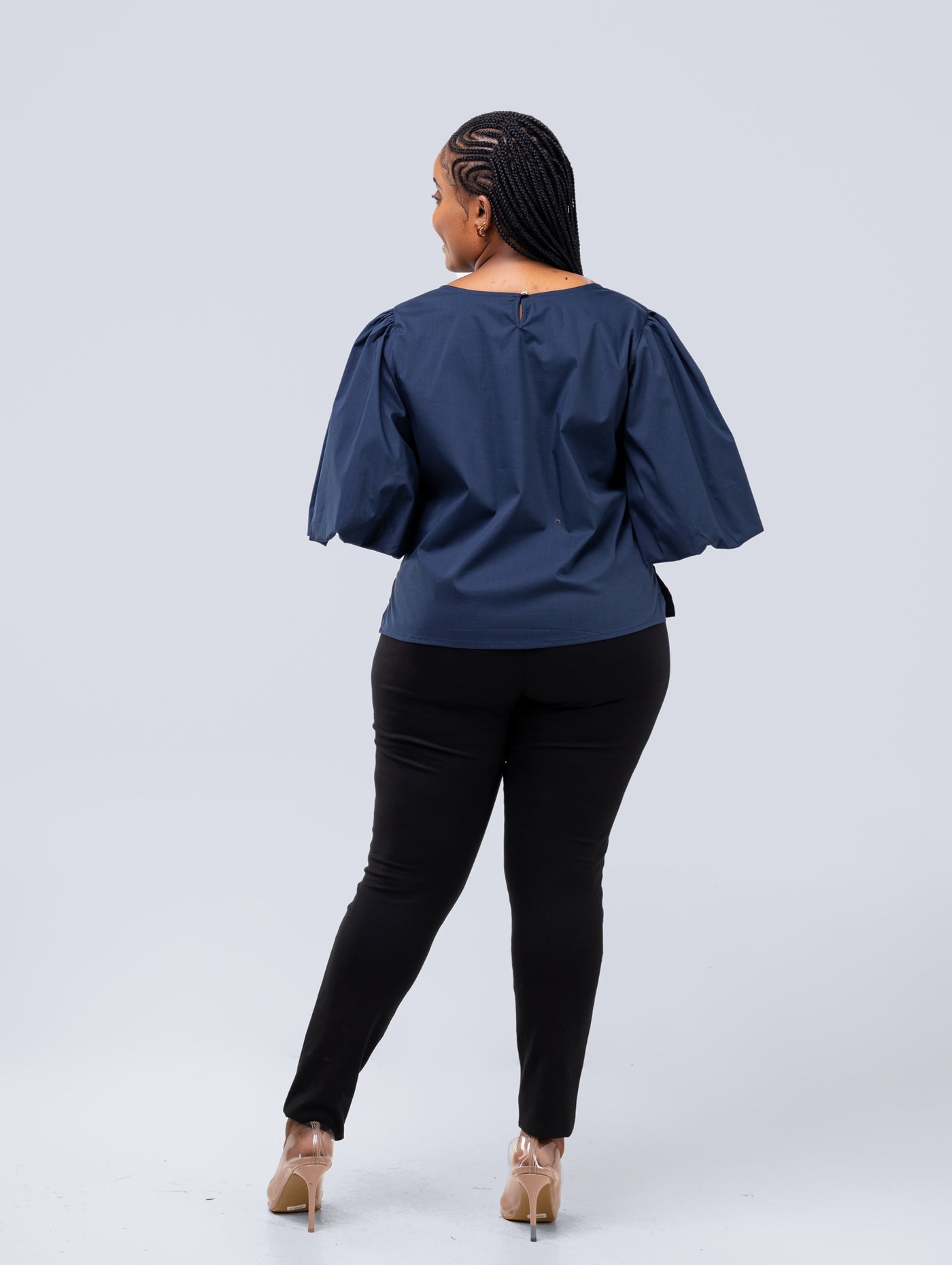 Safari by Vivo Nimali Bubble Sleeve Top - Navy