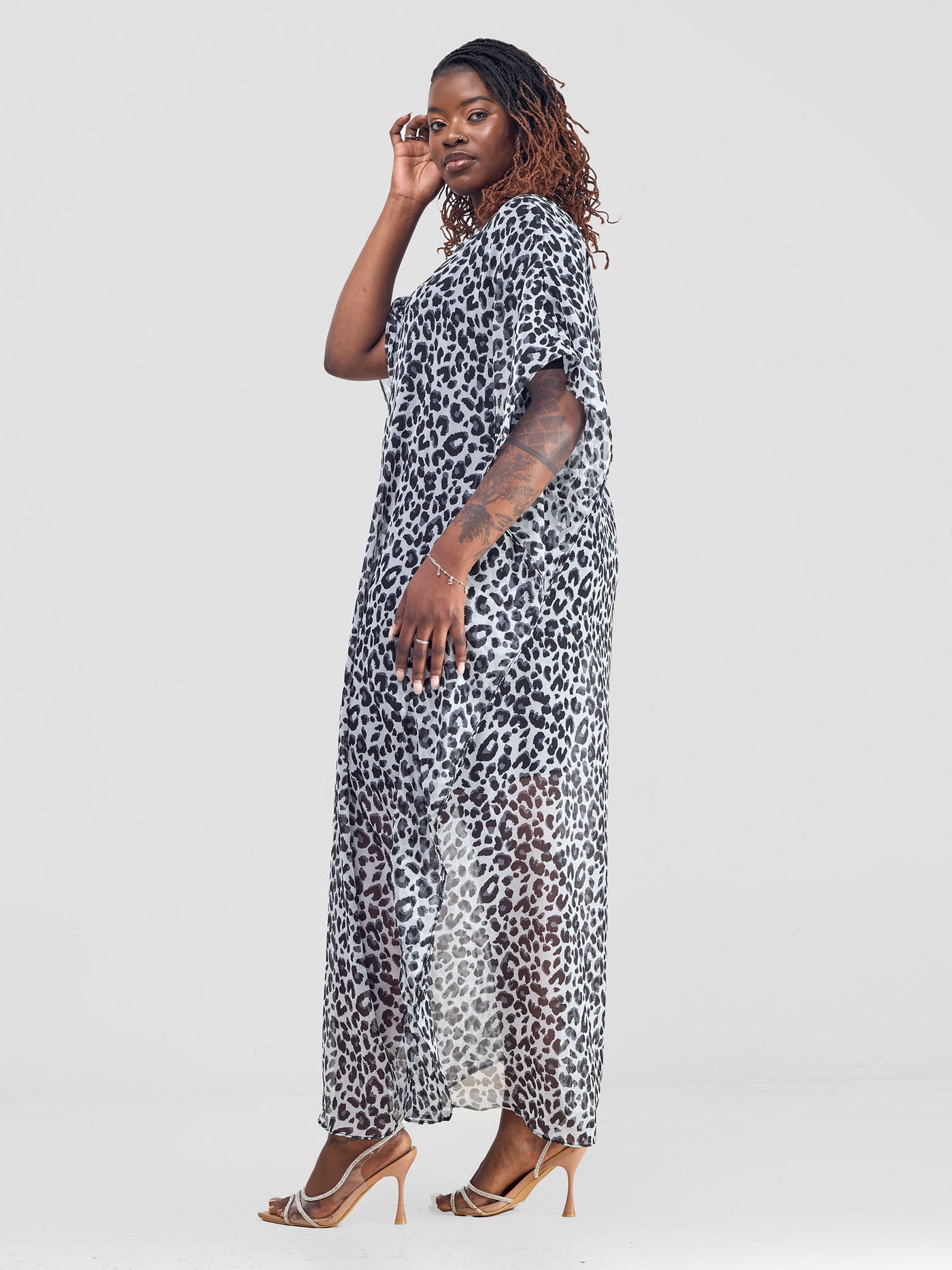 Vivo Basic Wide Liv Chiffon Maxi - Cream / Green