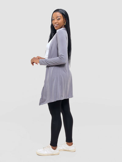 Anel's Knitwear Basic Kimono - Grey - Shopzetu