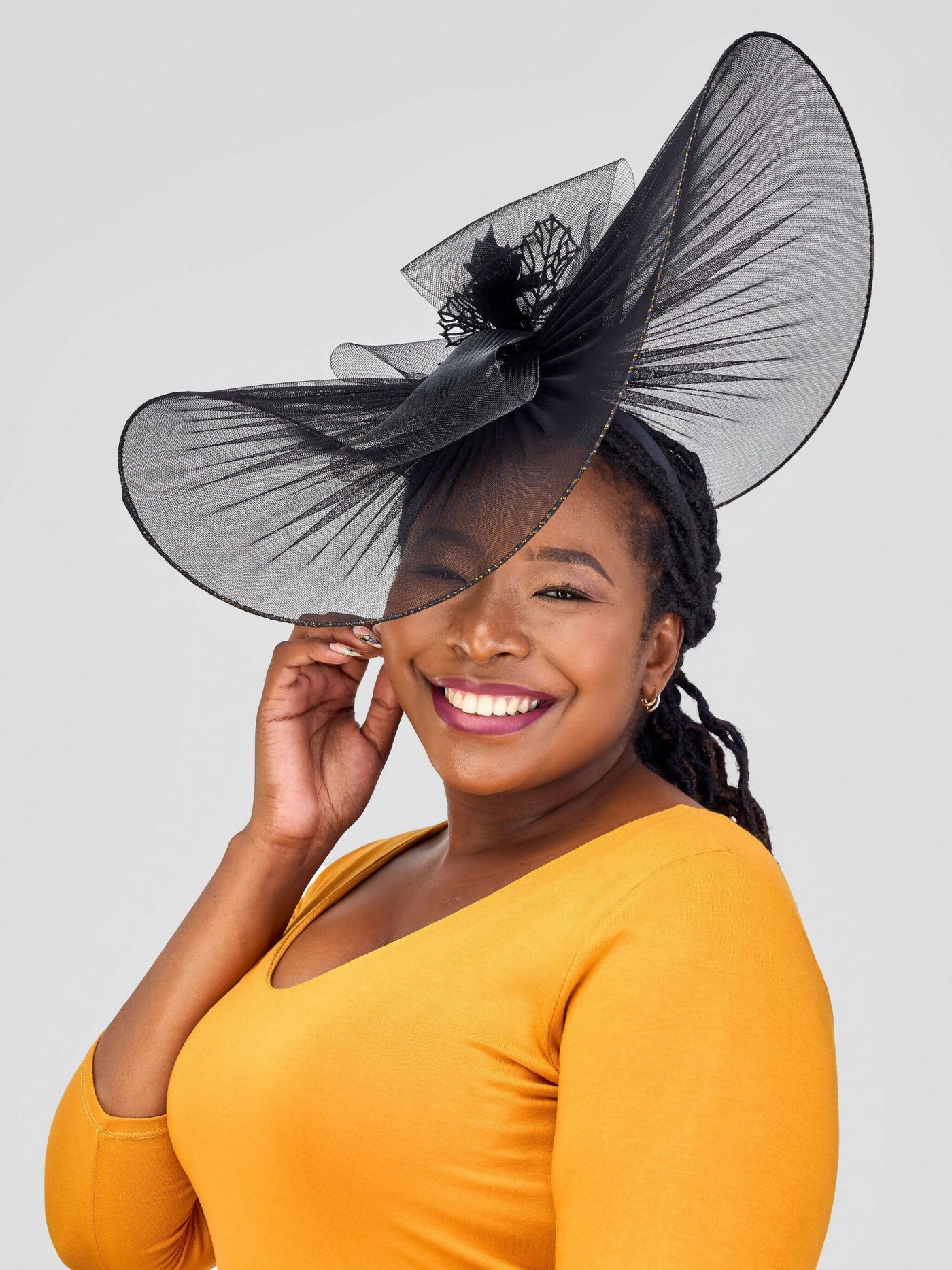 Hando Afrikan Designs Tiffany Fascinator - Black - Shopzetu