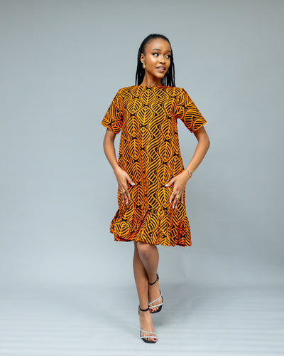 Afriwia Heri Shift Dress - Mustard
