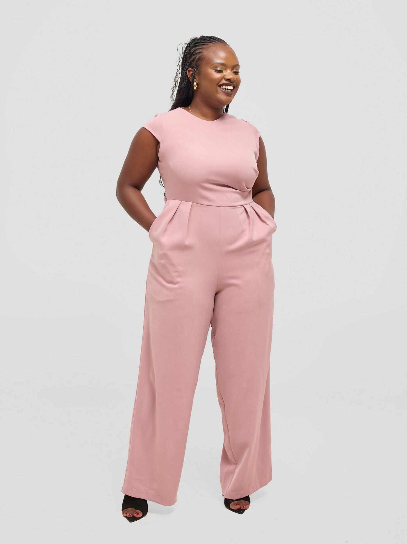 Elsie Glamour Athena Jumpsuit - Nude - Shopzetu
