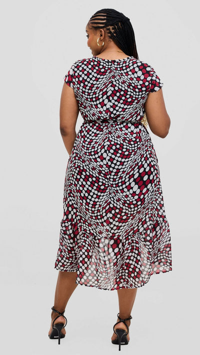 Lizola Lacey Shift Dress - Red / White / Black - Shopzetu